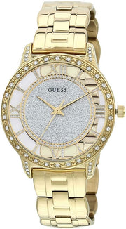  Shop Authentic Guess Analog Diamonds Silver Dial Gold Steel Strap Watch For Women - W1013l2 - Luxxuri
