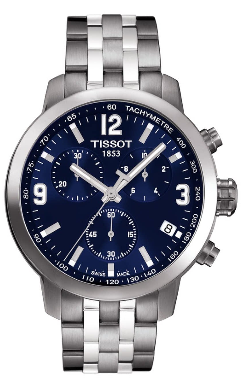  Shop Authentic Tissot PRC 200 Chronograph Blue Dial Silver Steel Strap Watch For Men - T055.417.11.047.00 - Luxxuri