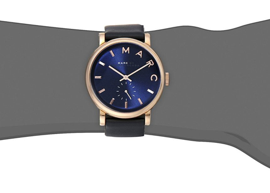  Shop Authentic Marc Jacobs Baker Navy Blue Dial Navy Blue Leather Strap Watch for Women - MBM1329 - Luxxuri