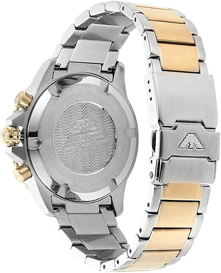  Shop Authentic Emporio Armani Mario Chronograph Blue Dial Two Tone Steel Strap Watch For Men - AR11362 - Luxxuri