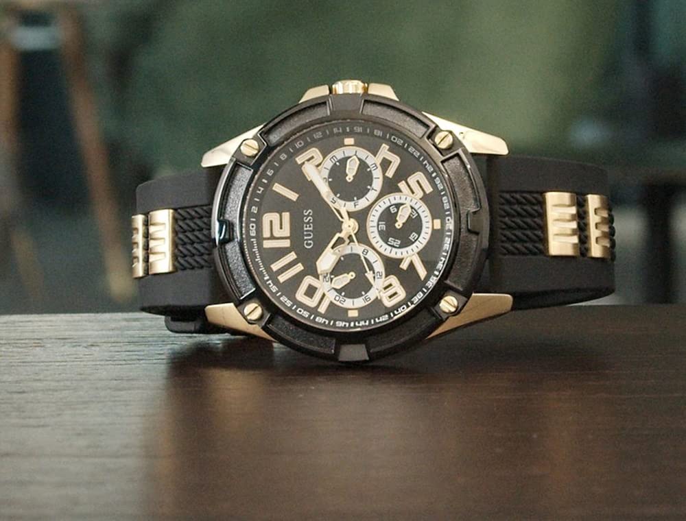  Shop Authentic Guess Delta Black Dial Black Rubber Strap Watch for Men - GW0051G2 - Luxxuri