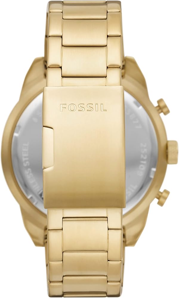  Shop Authentic Fossil Bronson Chronograph Black Dial Gold Steel Strap Watch for Men - FS5877 - Luxxuri