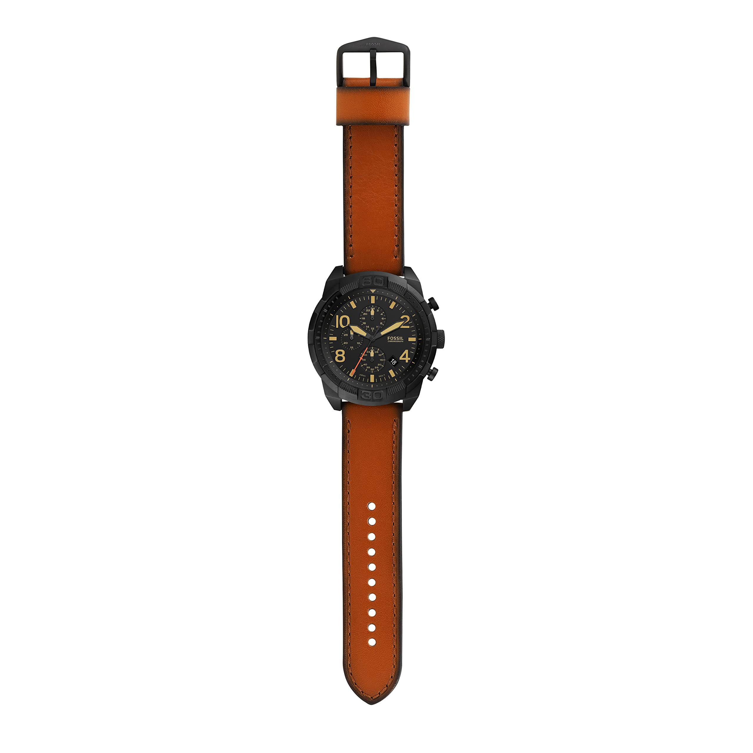  Shop Authentic Fossil Bronson Black Dial Brown Leather Strap Watch for Men - FS5714 - Luxxuri