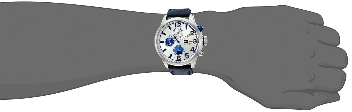  Shop Authentic Tommy Hilfiger Jackson Silver Dial Black Leather Strap Watch for Men - 1791240 - Luxxuri