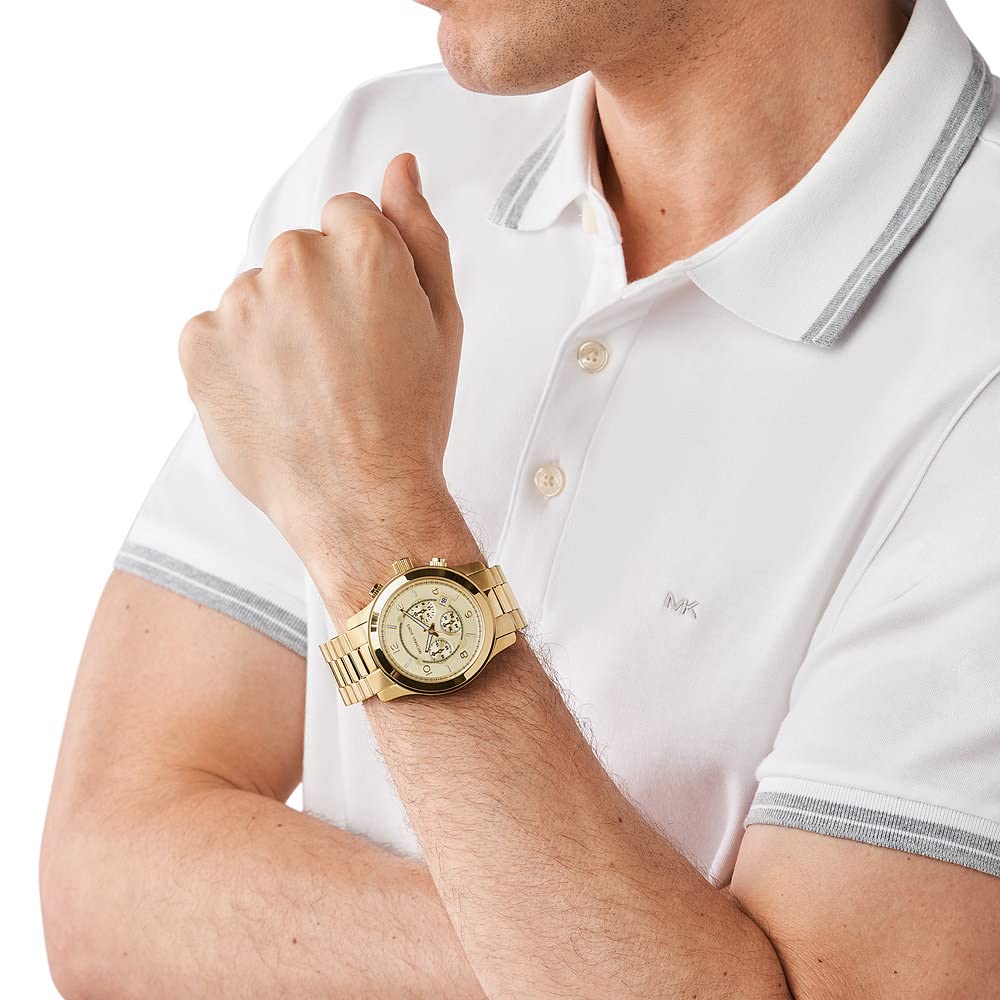  Shop Authentic Michael Kors Runway Gold Dial Gold Steel Strap  Watch for Men - MK8077 - Luxxuri