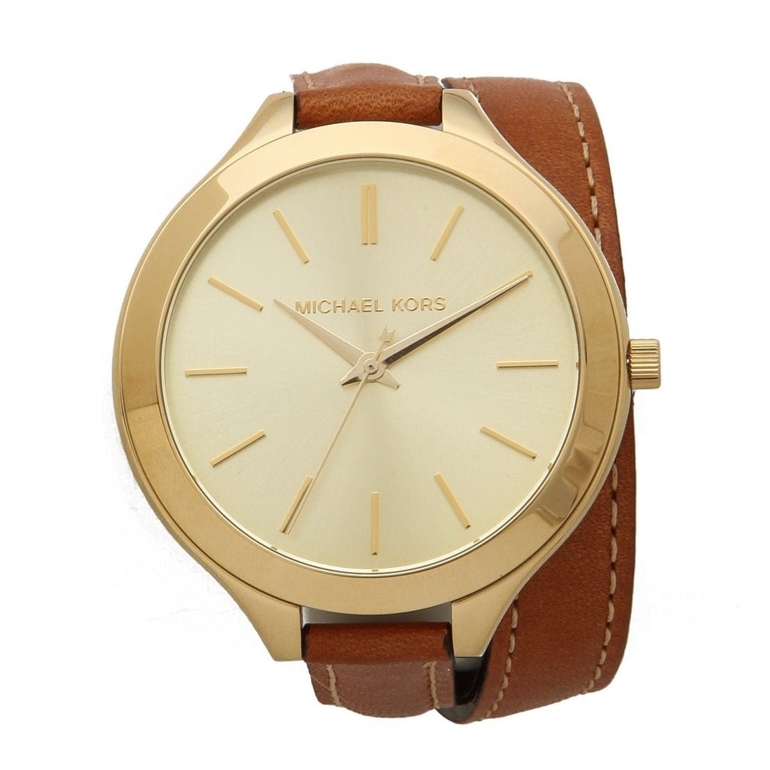  Shop Authentic Michael Kors Runway Gold Dial Brown Leather Strap Watch For Women - MK2256 - Luxxuri