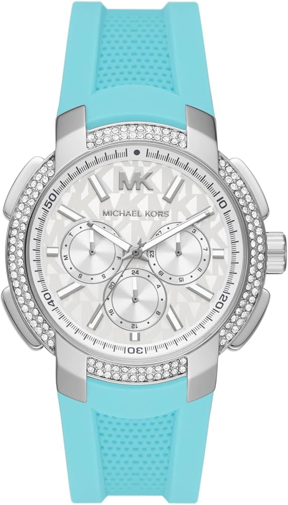  Shop Authentic Michael Kors Sidney Multifunction Analog White Dial Turquoise Silicone Strap Watch For Women - MK7246 - Luxxuri