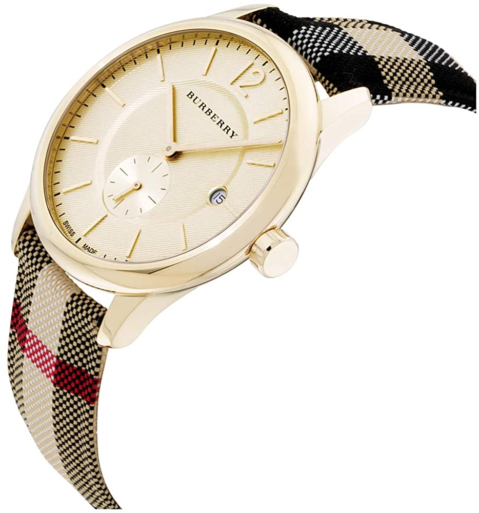  Shop Authentic Burberry The Classic Round Gold Dial Brown Leather Strap Unisex Watch  - BU10001 - Luxxuri