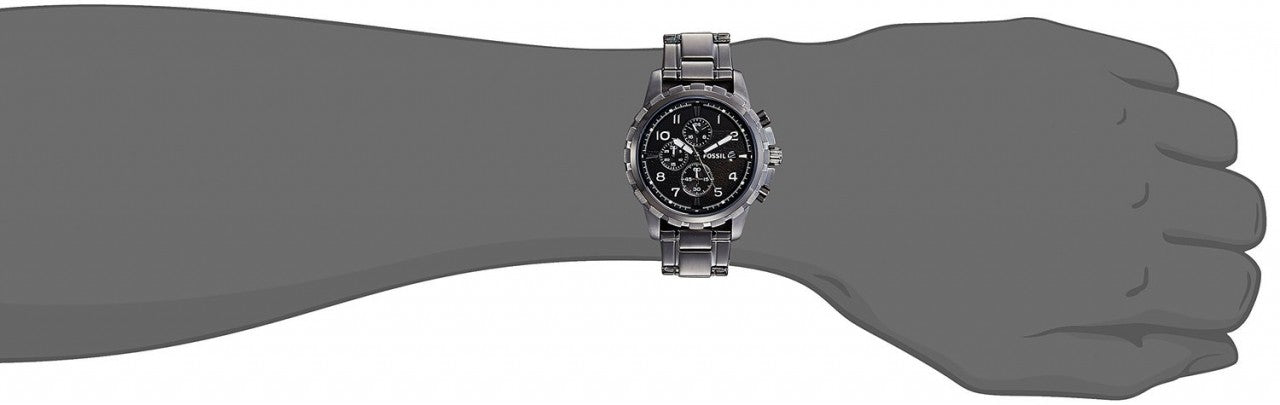  Shop Authentic Fossil Dean Chronograph Black Dial Black Steel Strap Watch for Men - FS4721 - Luxxuri