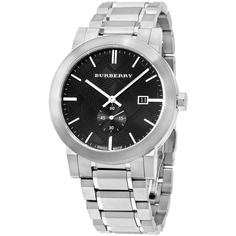  Shop Authentic Burberry The City Black Dial Silver Steel Strap Watch for Men - BU9901 - Luxxuri