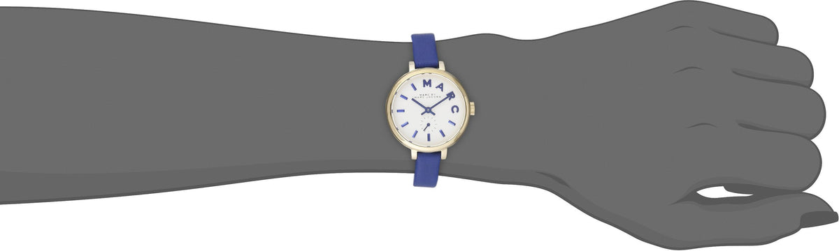  Shop Authentic Marc Jacobs Sally White Dial Blue Leather Strap Watch for Women - MBM1354 - Luxxuri
