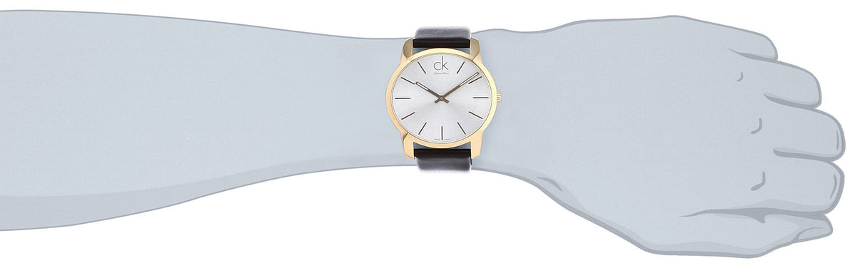  Shop Authentic Calvin Klein City Silver Dial Black Leather Strap Watch for Men - K2G21520 - Luxxuri