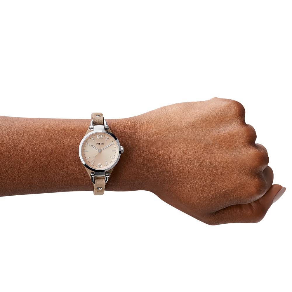  Shop Authentic Fossil Georgia Bone Grey Dial Beige Leather Strap Watch for Women - ES2830 - Luxxuri