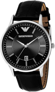  Shop Authentic Emporio Armani Renato Analog Black Dial Black Leather Strap Watch For Men - AR11186 - Luxxuri