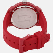  Shop Authentic Tommy Hilfiger Denim Quartz Red Dial Red Rubber Strap Watch for Men - 1791480 - Luxxuri