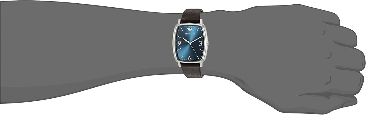  Shop Authentic Emporio Armani Retro Quartz Blue Dial Black Leather Strap Watch For Men - AR2491 - Luxxuri
