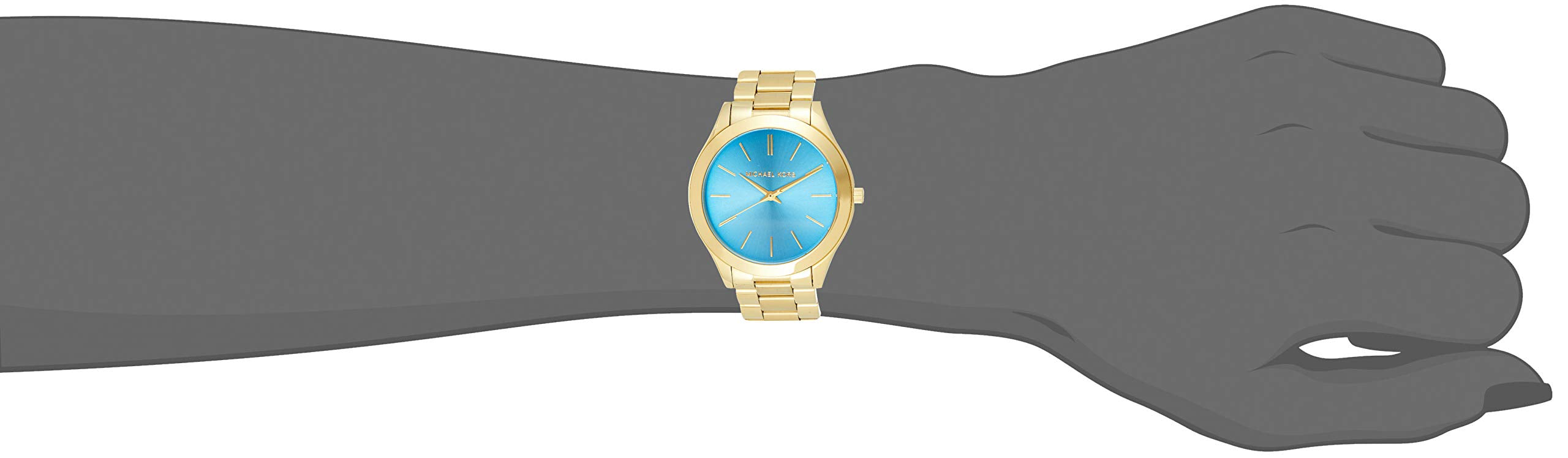  Shop Authentic Michael Kors Slim Runway Blue Dial Gold Steel Strap Watch for Women - MK3265 - Luxxuri