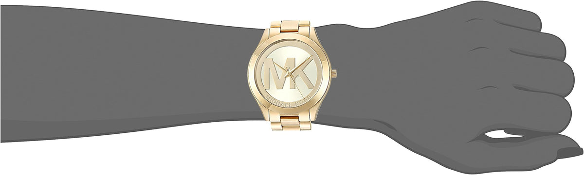  Shop Authentic Michael Kors Slim Runway Analog Gold Dial Gold Steel Strap Watch For Women - MK3739 - Luxxuri