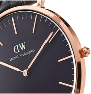  Shop Authentic Daniel Wellington Classic Reading Black Dial Black Leather Strap Watch For Men - DW00100129 - Luxxuri