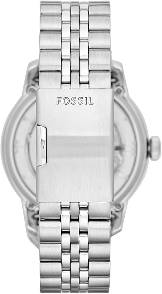  Shop Authentic Fossil Townsman Automatic Skeleton Silver Dial Silver Steel Strap Watch for Men - ME3044 - Luxxuri