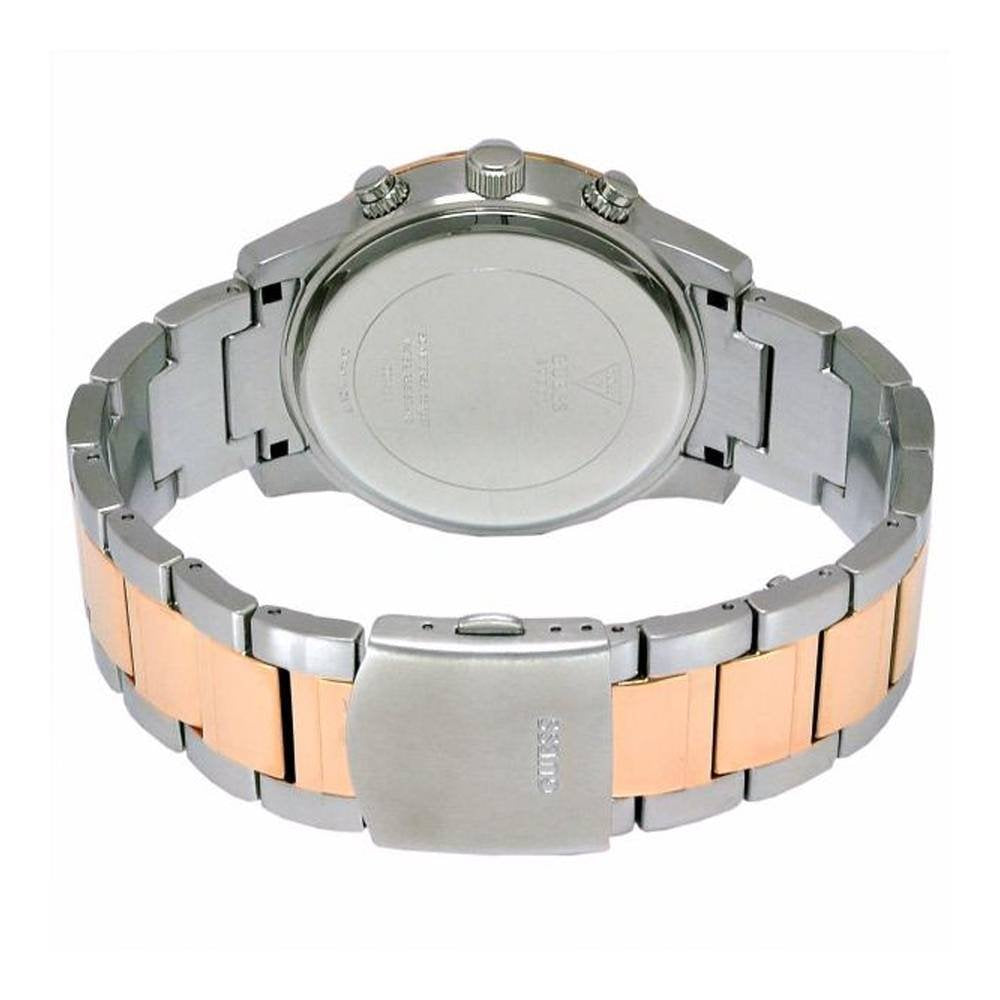  Shop Authentic Guess Exec Chronograph White Dial Two Tone Steel Strap Watch for Men - W0075G2 - Luxxuri