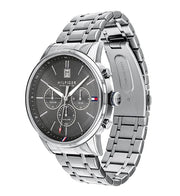  Shop Authentic Tommy Hilfiger Kyle Chronograph Grey Dial Silver Steel Strap Watch for Men - 1791632 - Luxxuri