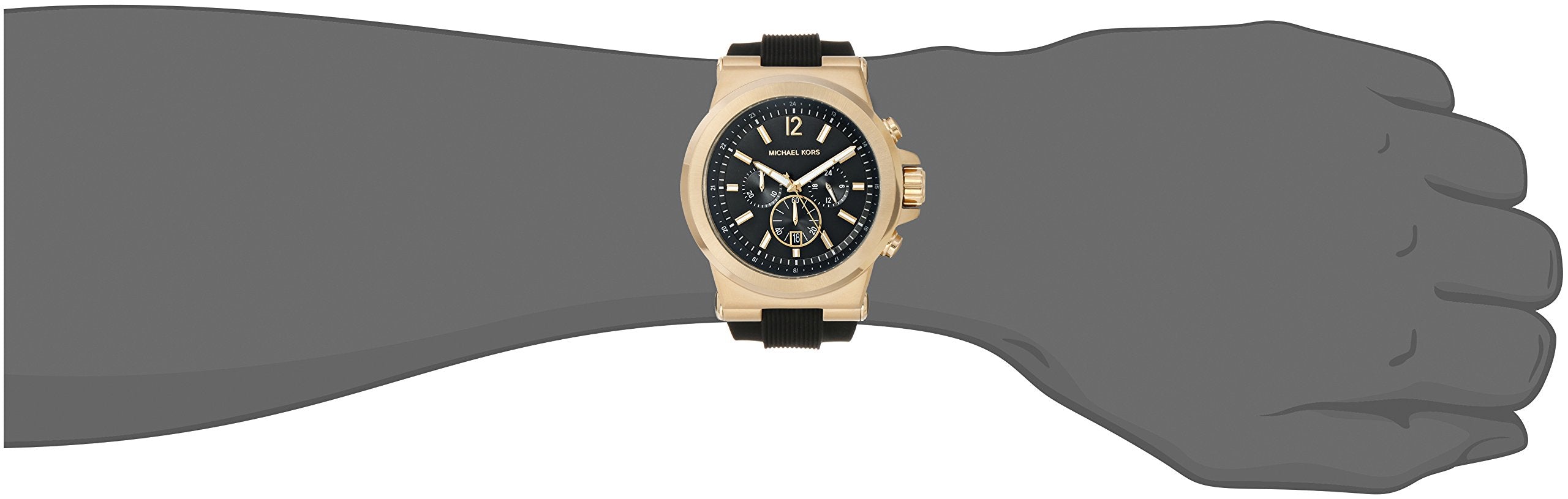  Shop Authentic Michael Kors Dylan Chronograph Black Dial Black Rubber Strap Watch for Men - MK8445 - Luxxuri