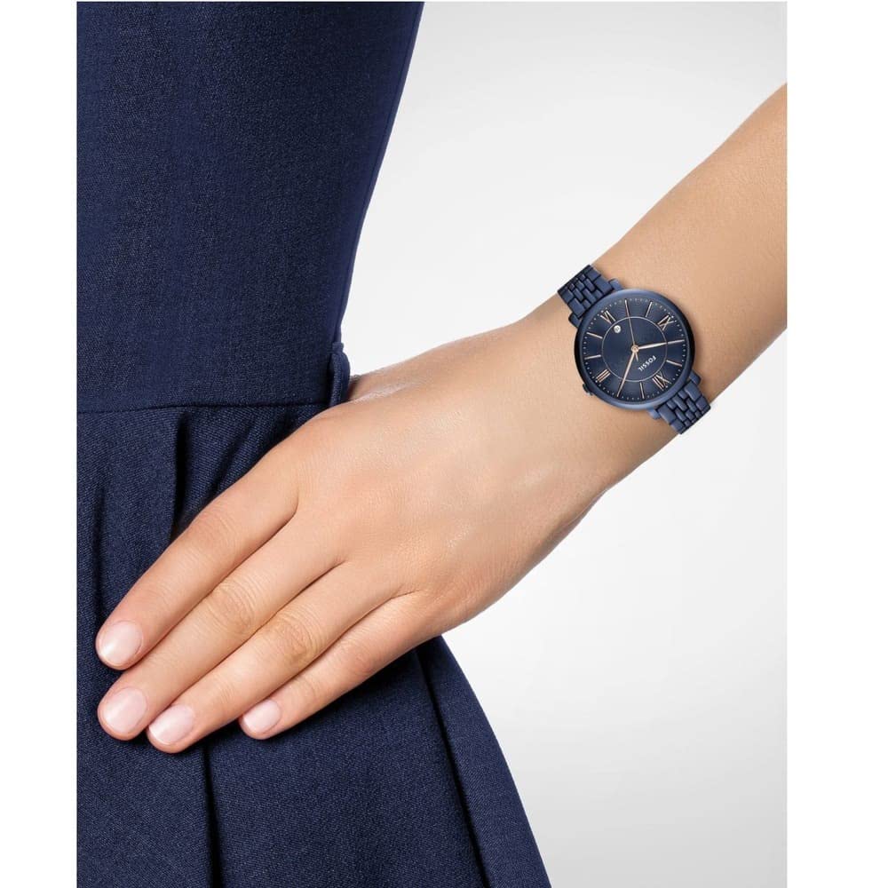  Shop Authentic Fossil Jacqueline Blue Dial Blue Steel Strap Watch for Women - ES4094 - Luxxuri
