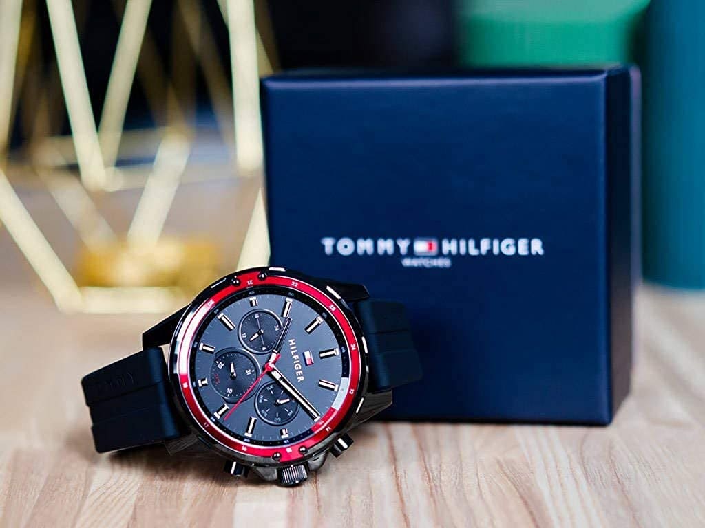  Shop Authentic Tommy Hilfiger Mason Black Dial Black Rubber Strap Watch for Men - 1791793 - Luxxuri