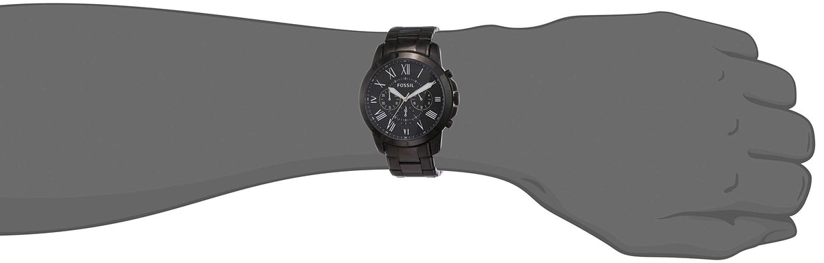  Shop Authentic Fossil Grant Chronograph Black Dial Black Steel Strap Watch for Men - FS4832 - Luxxuri