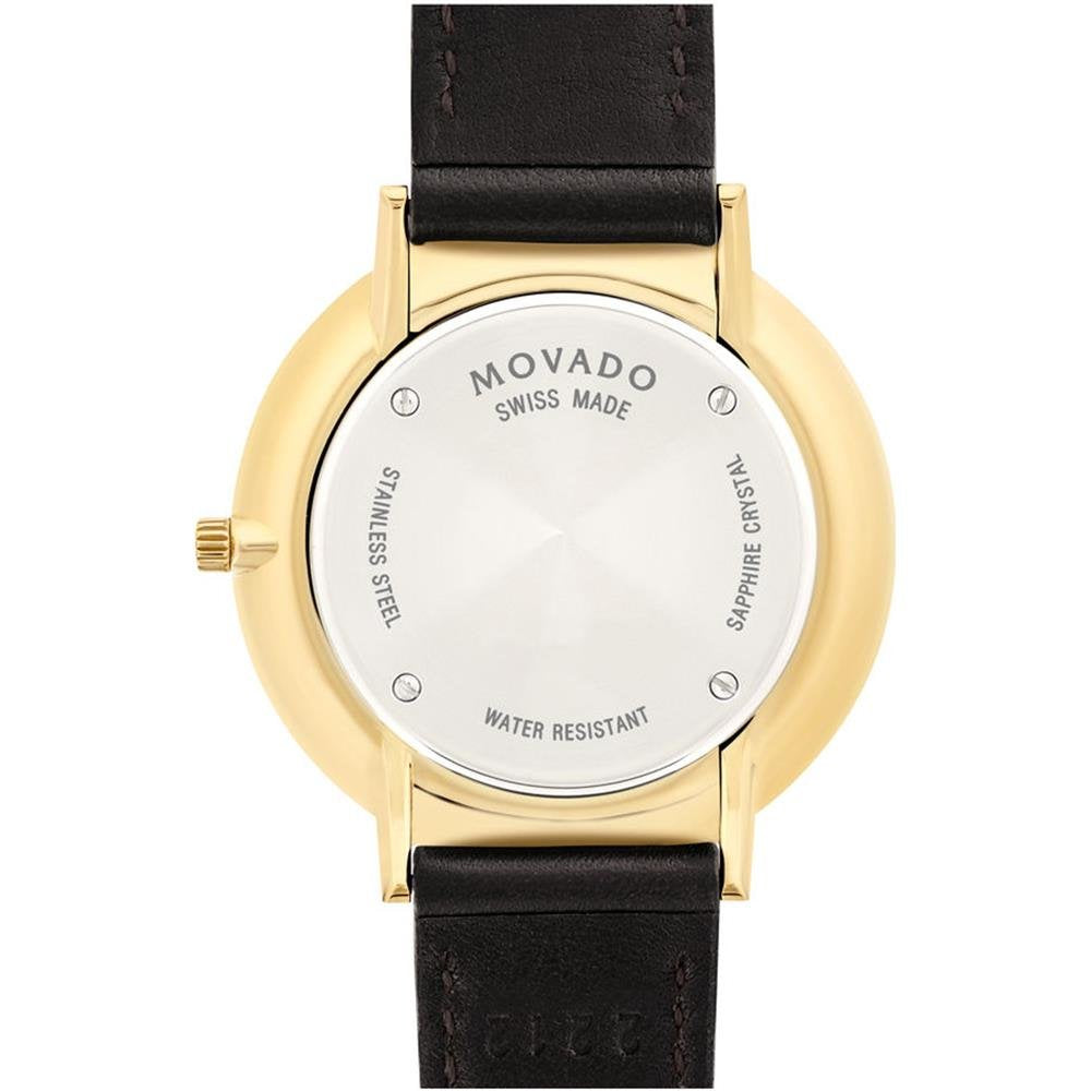  Shop Authentic Movado Ultra Slim Blue Dial Brown Leather Strap Watch For Women - 0607092 - Luxxuri