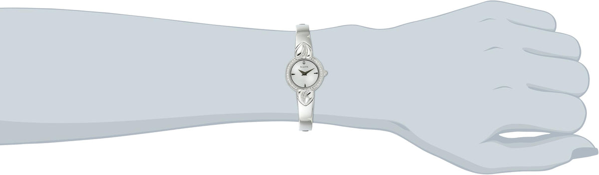  Shop Authentic Bulova Crystal Pendant Silver Dial Silver Steel Strap Watch for Women - 96X111 - Luxxuri