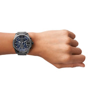  Shop Authentic Diesel Mega Chief Chronograph Blue Dial Black Steel Strap Watch For Men - DZ4329 - Luxxuri