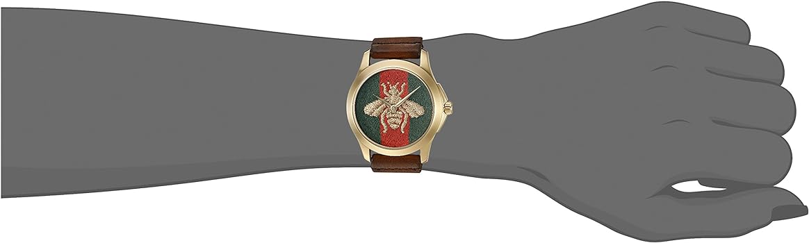  Shop Authentic Gucci G Timeless Quartz Green & Red Dial Brown Leather Strap Watch For Men - YA126451 - Luxxuri