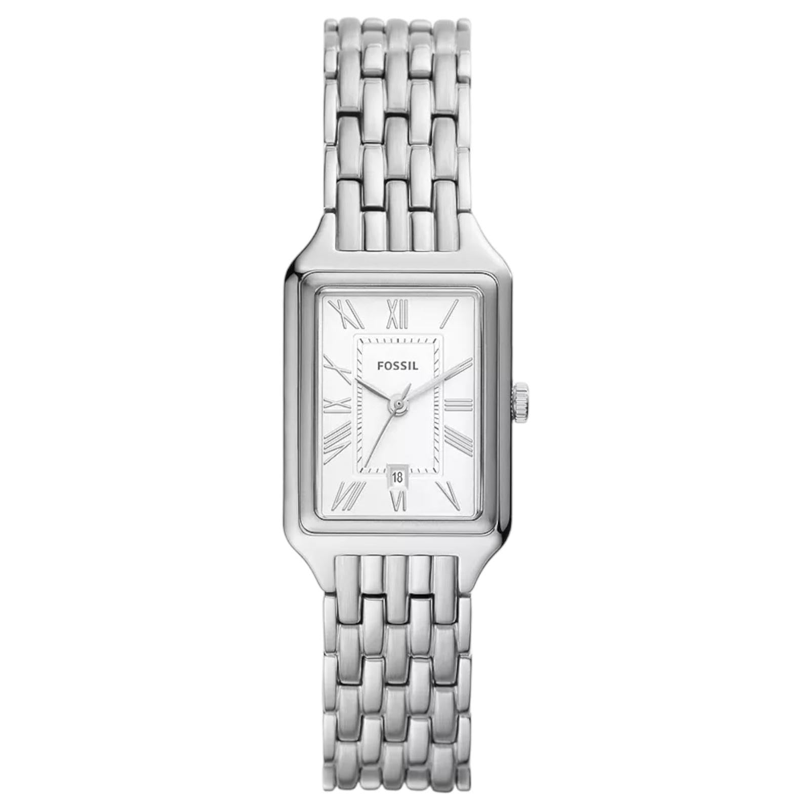  Shop Authentic Fossil Raquel Three Hand Date White Dial Silver Steel Strap Watch for Women - ES5221 - Luxxuri