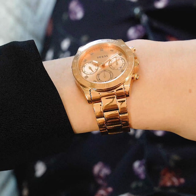  Shop Authentic Guess Eclipse Rose Gold Dial Rose Gold Steel Strap Watch for Women - GW0314L3 - Luxxuri