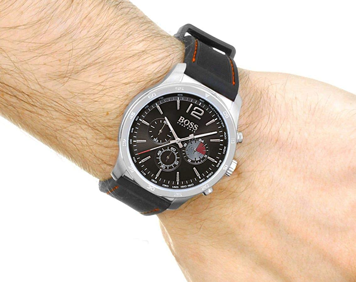  Shop Authentic Hugo Boss Professional Black Dial Black Silicone Strap Watch for Men - 1513525 - Luxxuri