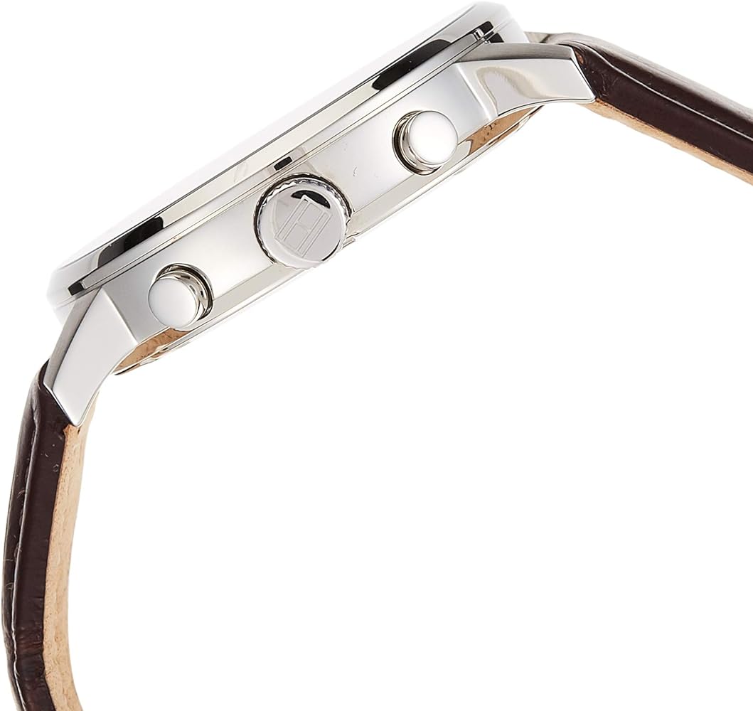  Shop Authentic Tommy Hilfiger Aiden Quartz Black Dial Brown Leather Strap Watch for Men - 1791309 - Luxxuri