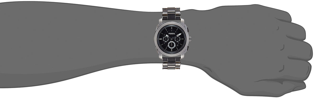  Shop Authentic Fossil Machine Chronograph Black Dial Grey Steel Strap Watch for Men - FS4662 - Luxxuri