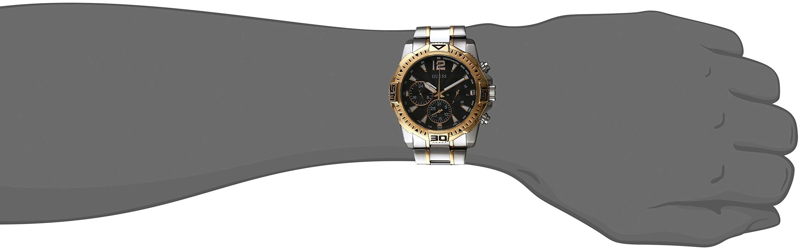 Shop Authentic Guess Commander Chronograph Black Dial Two Tone Steel Strap Watch for Men - GW0056G4 - Luxxuri