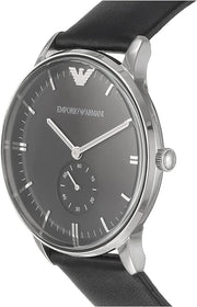  Shop Authentic Emporio Armani Gianni Quartz Black Dial Black Leather Strap Watch For Men - AR0382 - Luxxuri