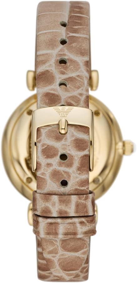  Shop Authentic Emporio Armani Gianni T Bar Crystals Silver Dial Brown Leather Strap Watch For Women - AR11518 - Luxxuri
