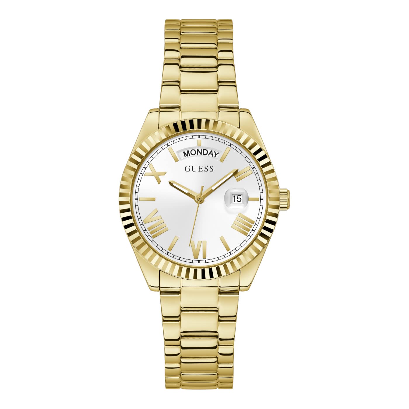  Shop Authentic Guess Luna White Dial Gold Steel Strap Watch for Women - GW0308L2 - Luxxuri