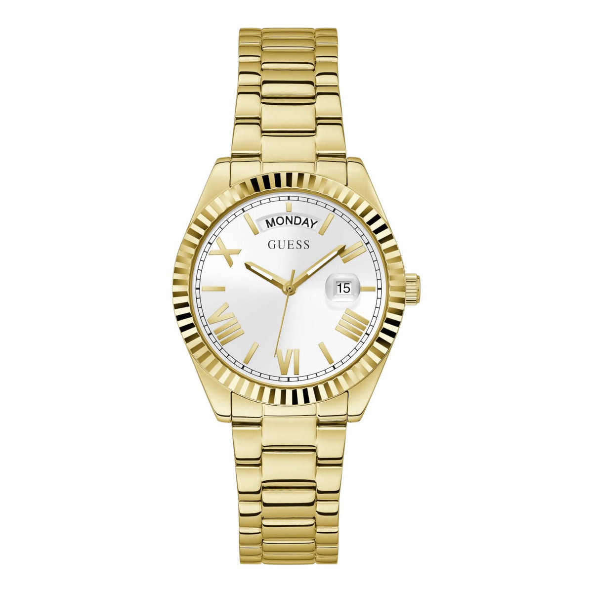  Shop Authentic Guess Luna White Dial Gold Steel Strap Watch for Women - GW0308L2 - Luxxuri