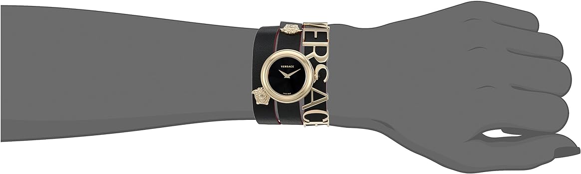 Shop Authentic Versace V-Flare Quartz Black Dial Black Leather Strap Watch for Women - VEBN00218 - Luxxuri