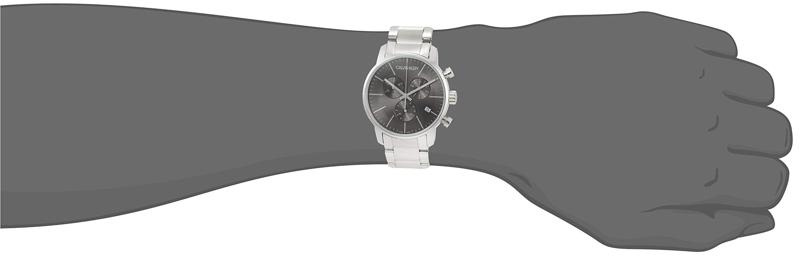  Shop Authentic Calvin Klein City Chronograph Black Dial Silver Steel Strap Watch for Men - K2G27143 - Luxxuri