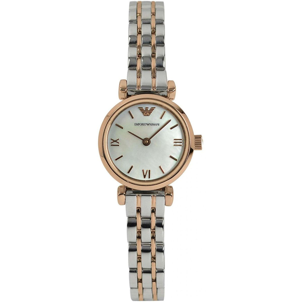 Shop Authentic Emporio Armani Gianni Mother of Pearl Dial Two Tone Steel Strap Watch For Women - AR1764 - Luxxuri