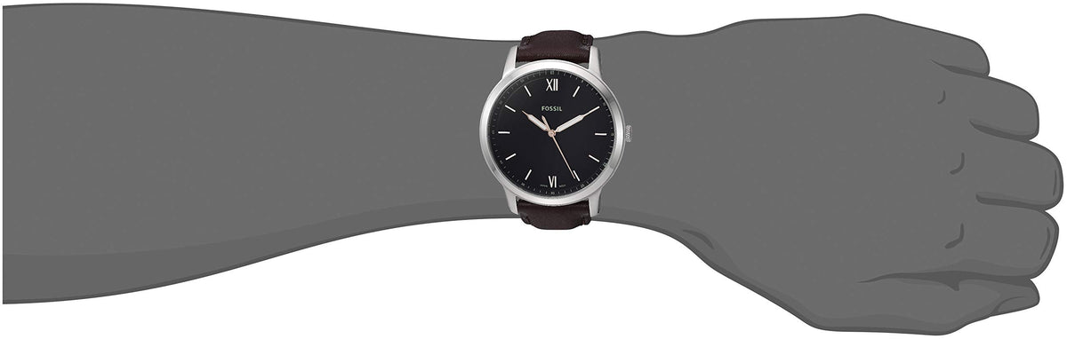  Shop Authentic Fossil The Minimalist 3H Black Dial Brown Leather Strap Watch for Men - FS5464 - Luxxuri