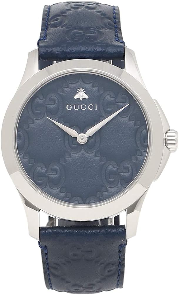  Shop Authentic Gucci G Timeless Quartz Blue Dial Blue Leather Strap Watch For Men - YA1264032 - Luxxuri