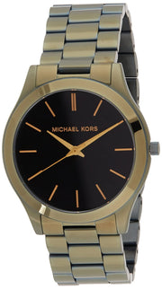  Shop Authentic Michael Kors Slim Runway Quartz Black Dial Green Steel Strap Watch For Men - MK8715 - Luxxuri